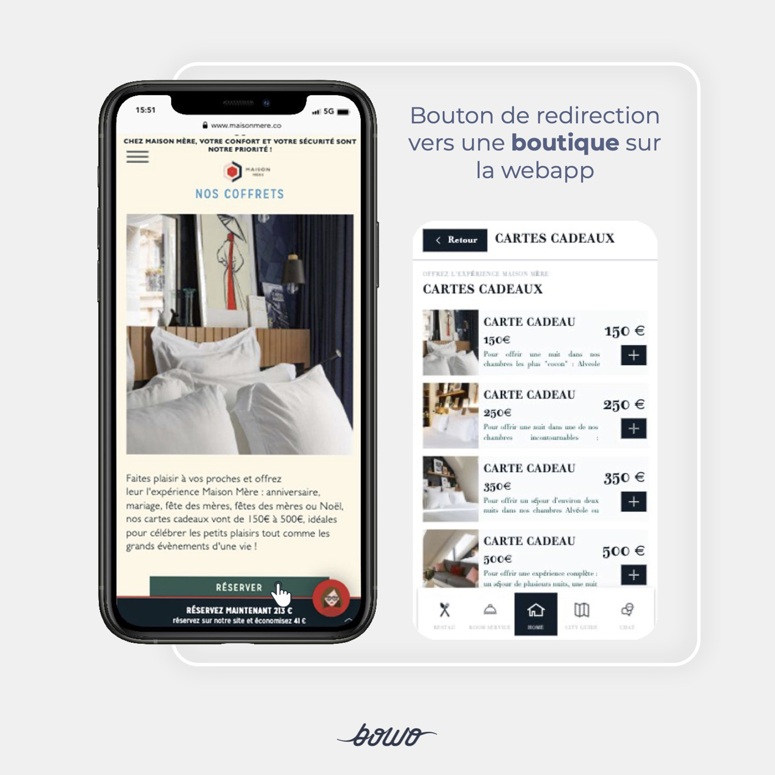 Hôtel Maison Mère Boutique Webapp BOWO